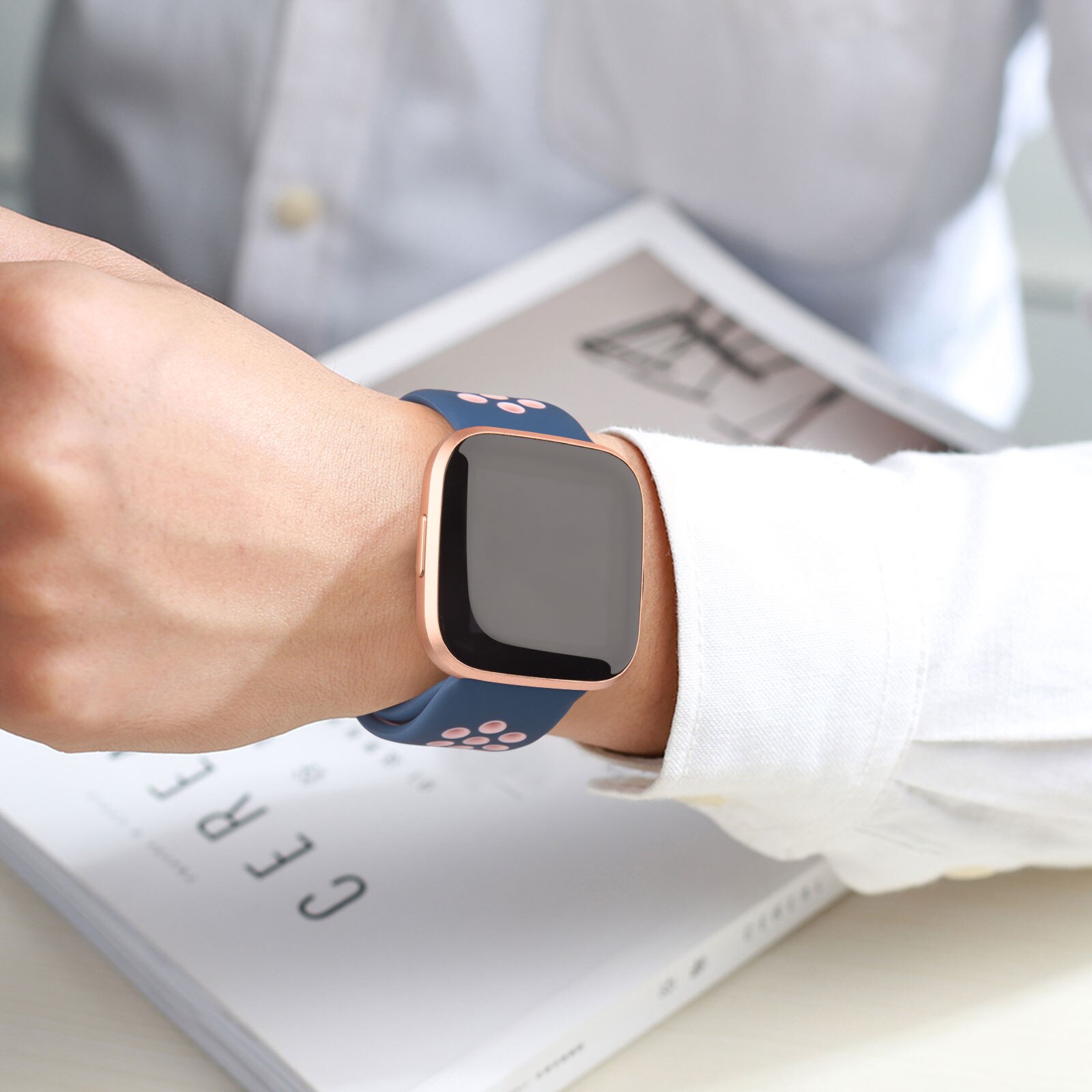 Doppel Farbe Silikon Band Für Fitbit Versa 2 Versa 1 Band Armbinde Schnalle Atmungsaktiv Armbinde Für Fitbit Versa Lite Correa