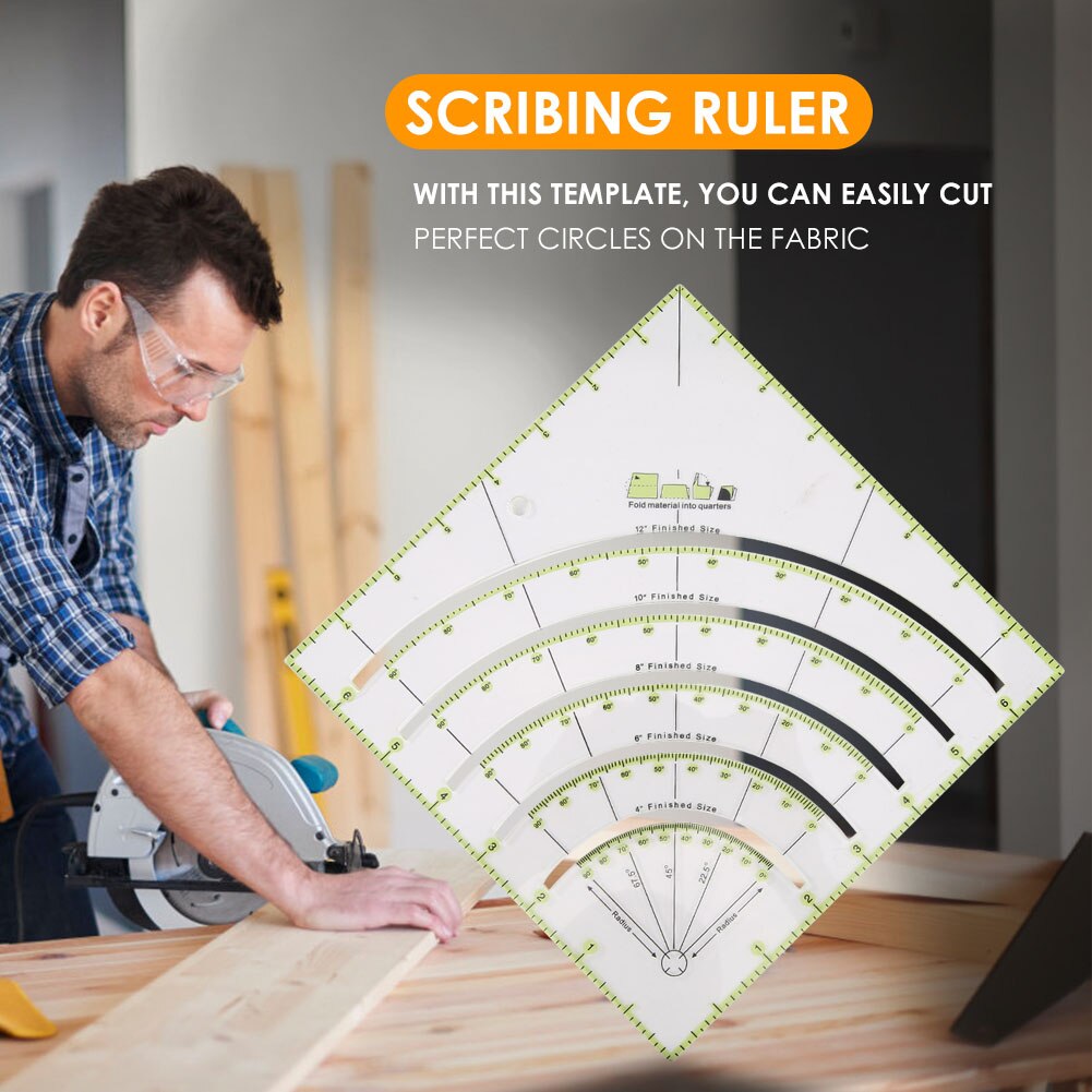 High-grade Multi-Function Acrylic Drawing Ruler 20.5*20.5CM Sewing Measuring Patchwork Yardstick Rulers School Office Supplies