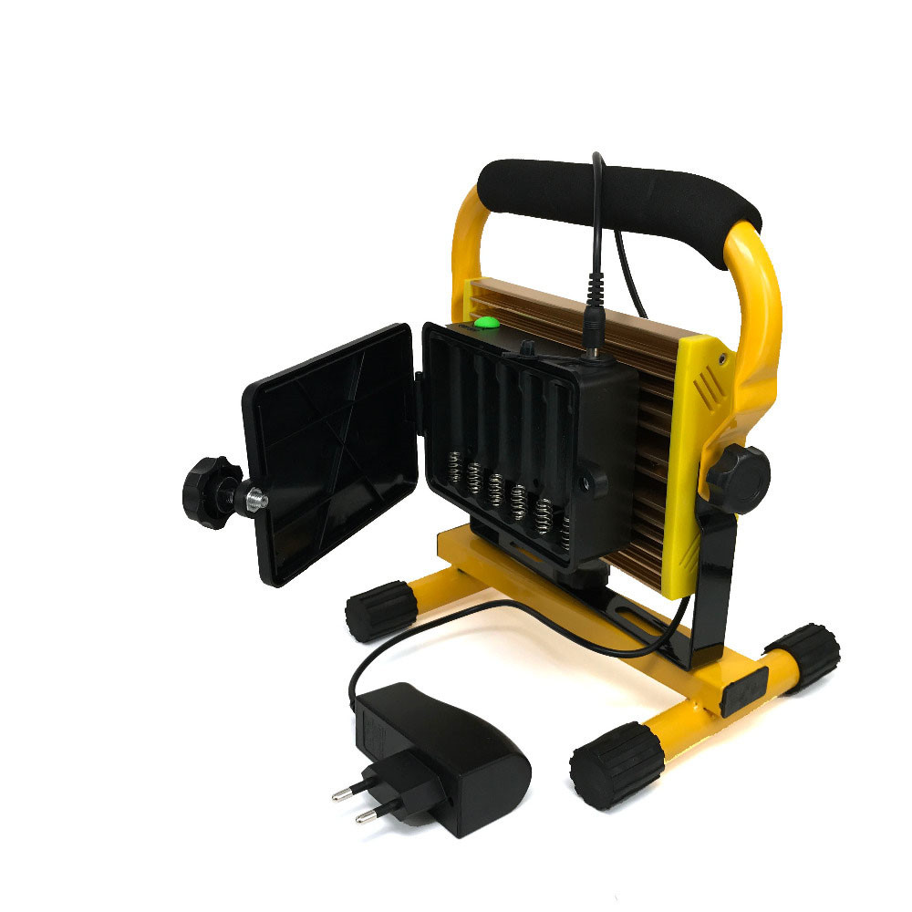 Puissant 100W LED lumière de secours lampe d'inondation projecteur 100W COB LED extérieur jardin Portable lampe avec 6x18650 batterie et chargeur