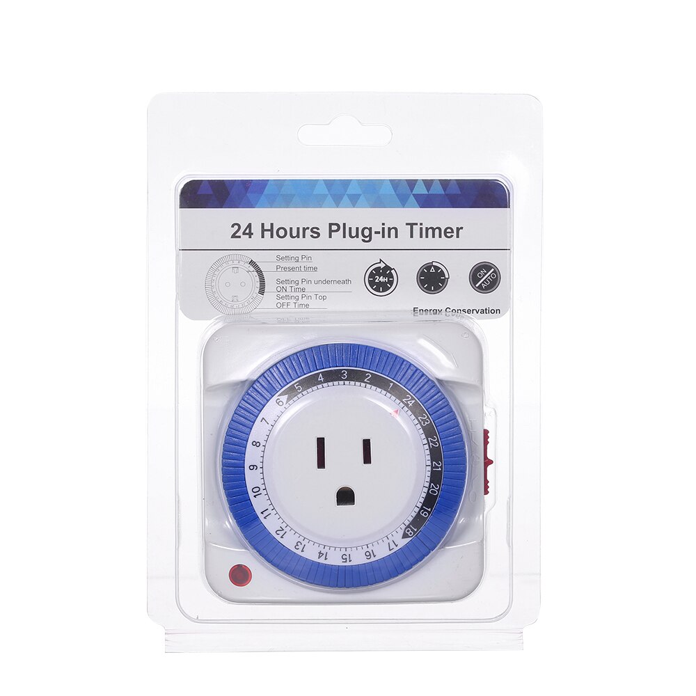 US Standard Indoor 24 Hour Mechanical Outlet Timer