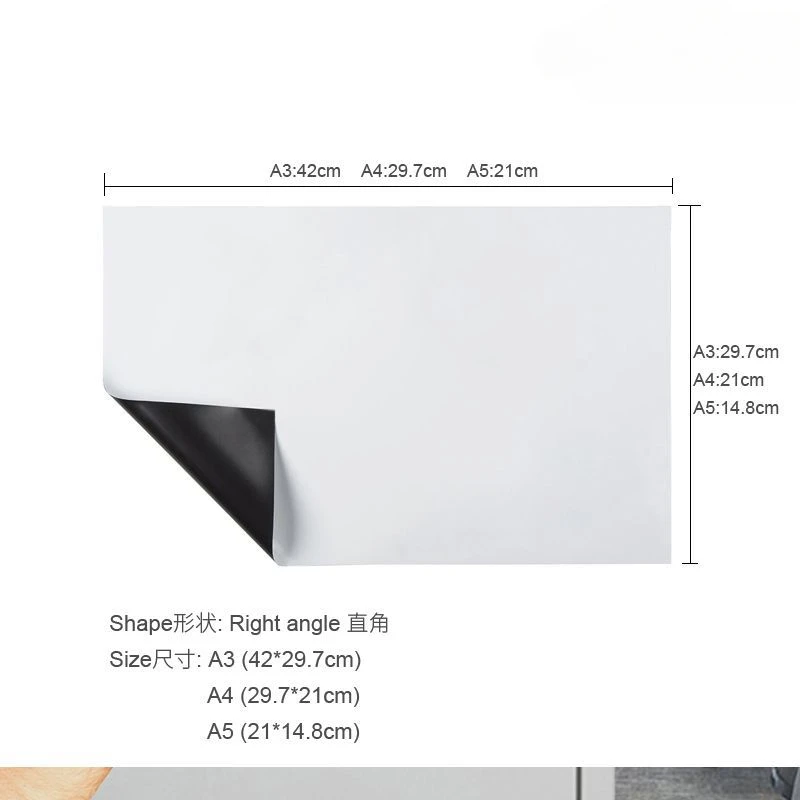 A2A3A4 Löschbare magnetische Nachrichtentafel, Notizaufkleber, magnetisches weiches Haustier-Whiteboard, Kühlschrankaufkleber