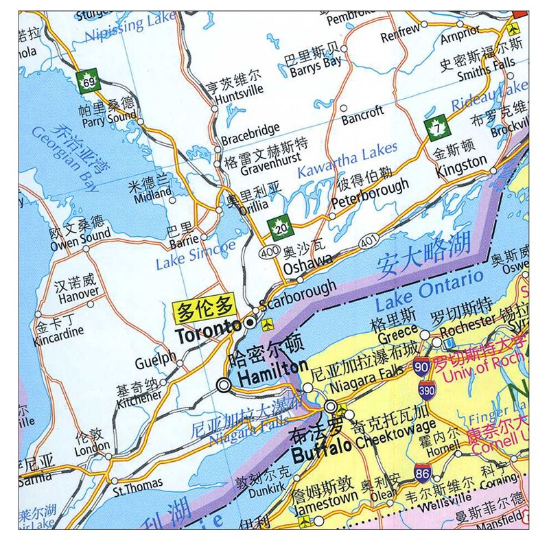 Map of the United States Transportation Tourism Chinese English Large-scale Full-scale US Districts Detailed Map of Major Street