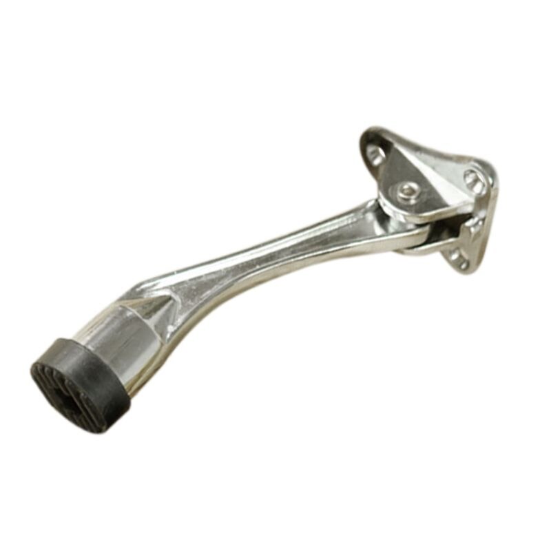 Hoefijzer lange arm deurstopper krachtige sterke houder vangst deurstop voor slaapkamer huis badkamer keukendeur: Zilver