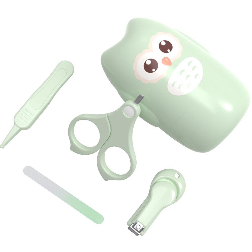 Baby Nagelknipper Kit Met Opbergdoos Veilig Pasgeboren Nagelknipper Schaar Bestand Pincet Zuigeling Nail Careset Baby Care Roze/Groen