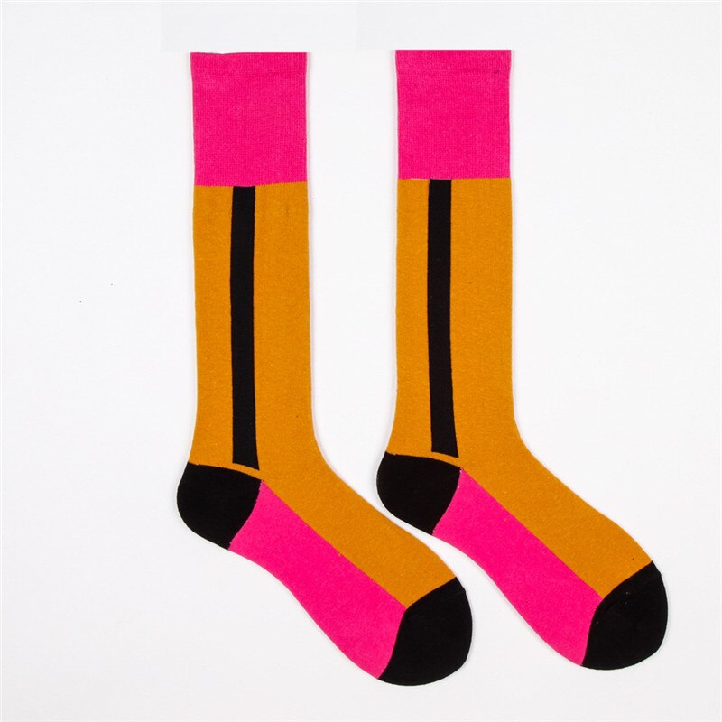 Di lusso plaid Calzini E Calzettoni della Donna Al Ginocchio di Modo Del Cotone Lungo Colorate di Alta Qualità Femminile Gamba Calzini E Calzettoni dell'annata di Hiphop di skateboard Calzino: stile 5