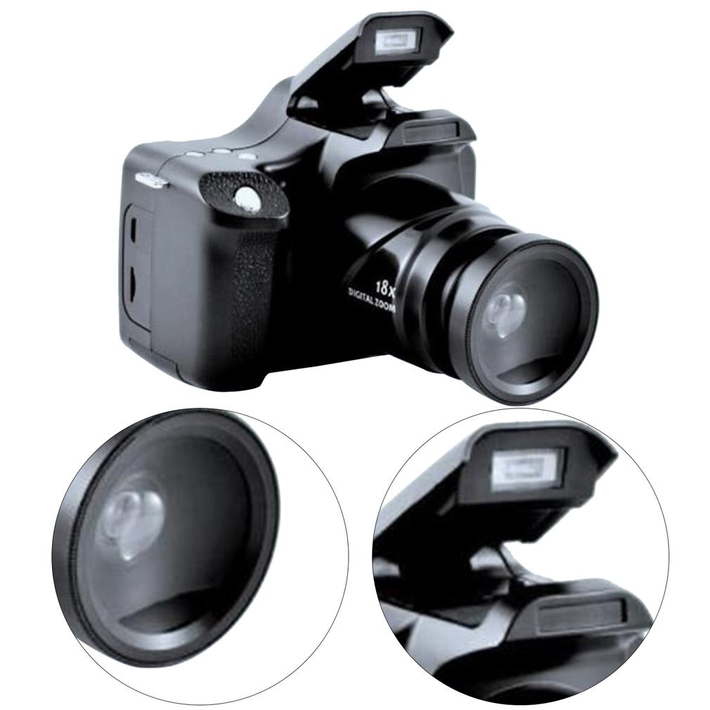 CMOS SLR Video Camera 18X Optical Zoom Three Lens HD Digital Camera 24 Million Pixel Auto Focus