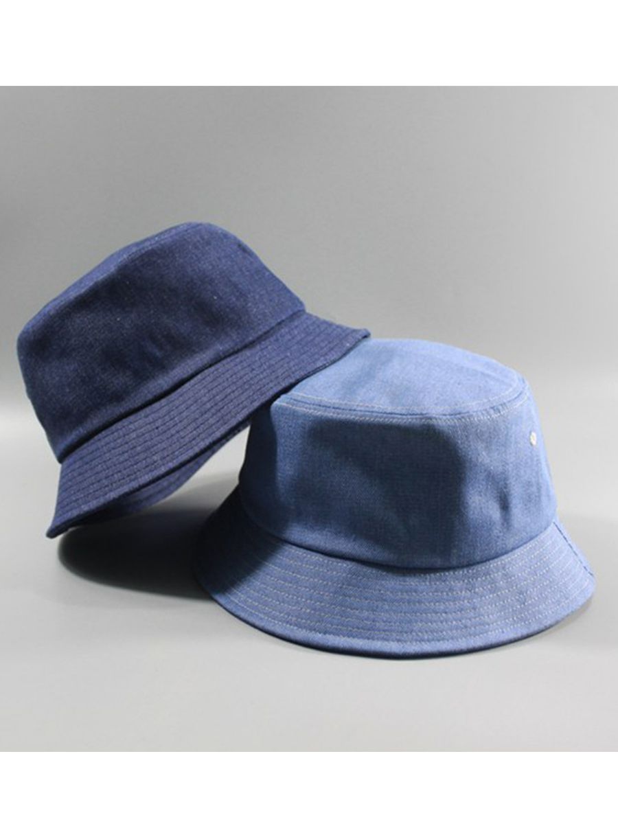 Stort hode mann stor størrelse bøttehatt menn og kvinner Brann sesonger ensfarget denim pluss størrelse fiskerhatter 57-60cm 62-65cm