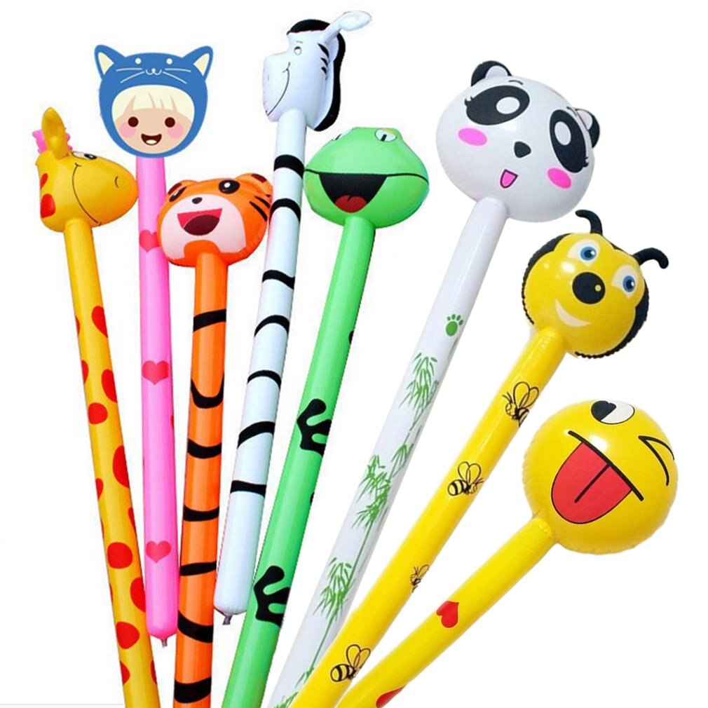 PVC kinder Aufblasbare Spielzeug Schöne Tier Kopf Lange Stick Aufblasbare Stick Spielzeug Tier-Stick Spielzeug Für Kids Party Favor