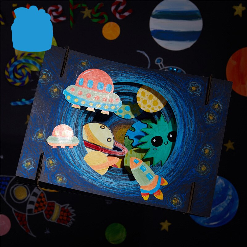 DIY Vast Starry Sky Craft Toys For Children Handmade DIY Universe Planet Carton Crafts For Kids Interactive Educational Toys