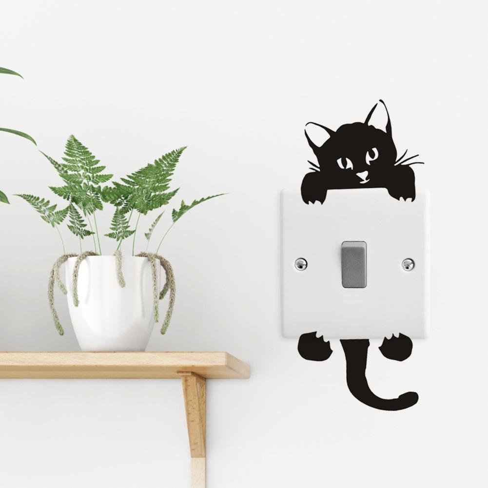 Vandtæt diy søde tegneserie dyr kat hund stue køkken skifte klistermærke aftagelige vægoverføringsbilleder soveværelse indretning genanvendelig