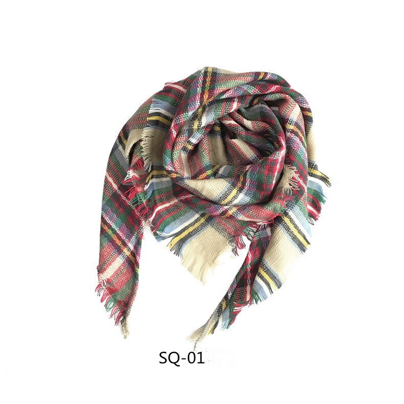 JIFANPAUL scarf autumn and winter imitation cashmere children's plaid scarf retro shawl scarf unisex: B18 A1
