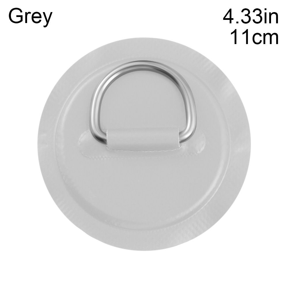 1PC 8cm/11cm Stainless Steel D Ring Pad/Patch With Glue for PVC Inflatable Boat Raft Dinghy Canoe Kayak Surfboard SUP Tie Down: grey-11cm