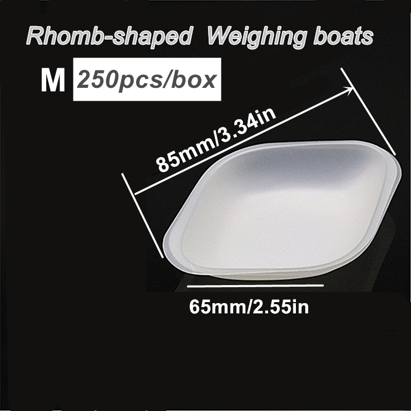 250 Pcs Plastic Weighing Dish Sample Tray Rhomb-shaped Disposable Laboratory Equipment Storage Trays Surface Plate Plates: green