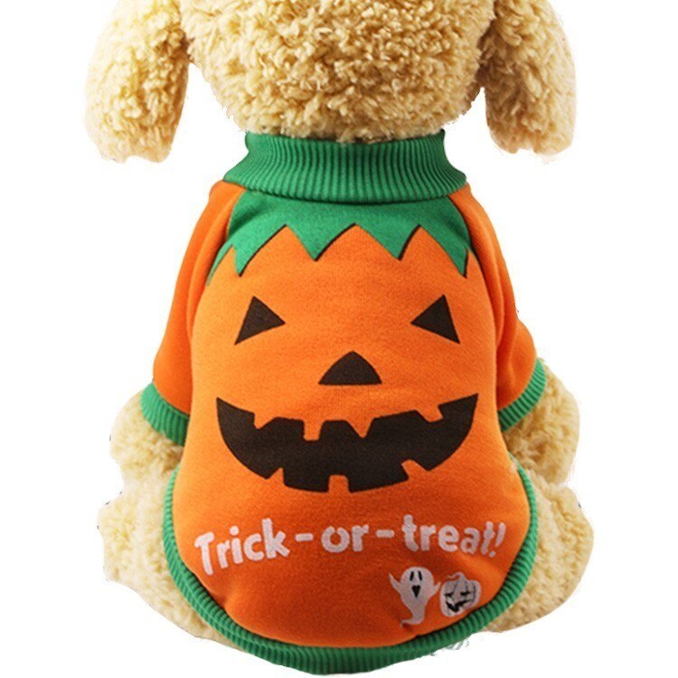 Halloween karnawał ubrania dla kota śmieszne ubrania dla zwierząt kurtka zimowa pies kostium na Halloween strój dla małych psów dwie stopy ubrania: orange / L