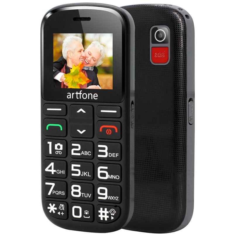 Big Button Mobile Phone for Elderly,Artfone CS181 Upgraded GSM Mobile Phone With SOS Button, Talking Number and Torch(2G): standard