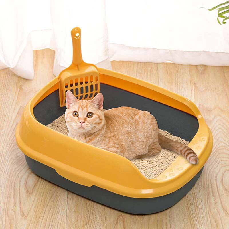 Pet Supplies Cat Litter Box Semi-enclosed with Spoon Shoveling Feces Officer Anti-splashing Cat Litter Box Cat Supplies Cat Box
