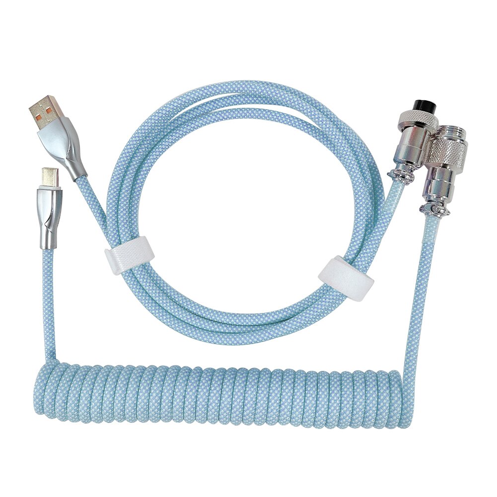 Klawiatura mechaniczna 3M dedykowany kabel Aviator type-c na USB złącze lotnicze przewód sprężynowy kabel danych do ładowania zestaw akcesoriów: Macaron Blue