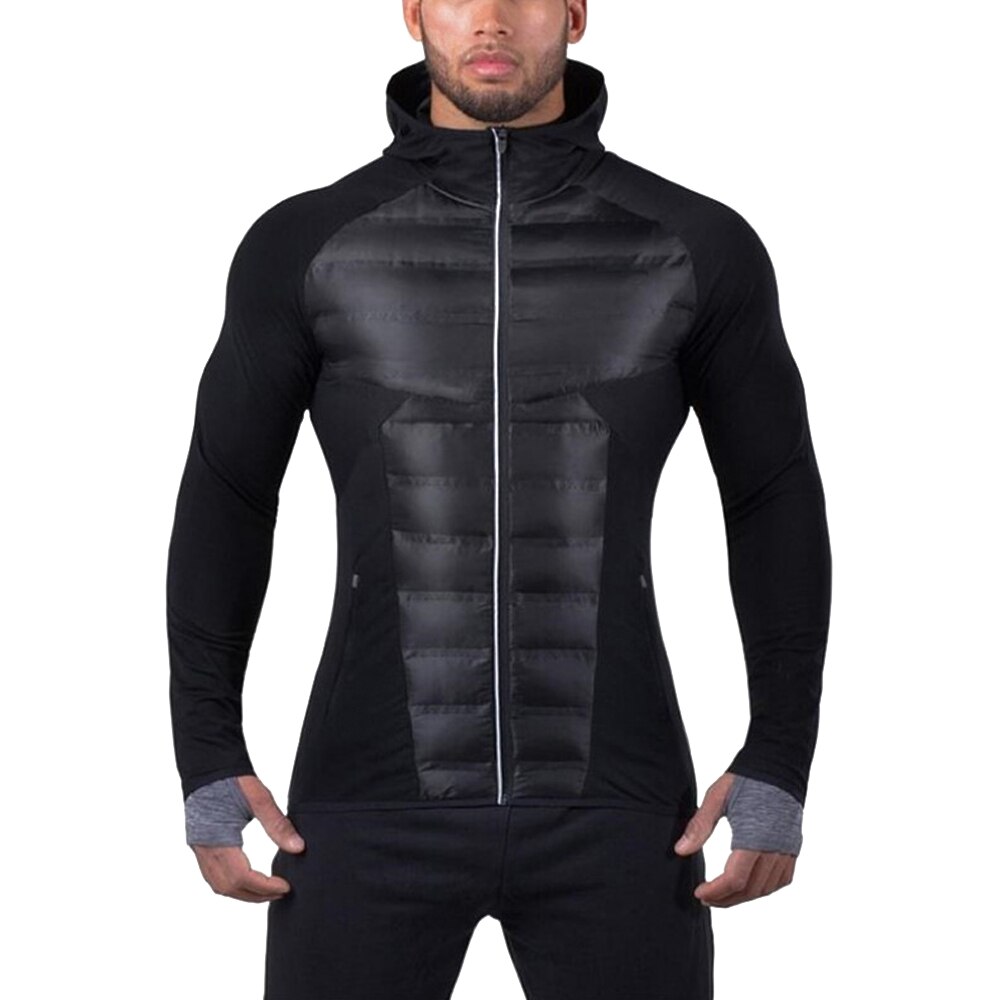 Efterår vinter sport jakkesæt mænds kvinder træningsdragter fitness varm bomulds-polstret tøj letvægts jakke mandlige sportstøj: Xl
