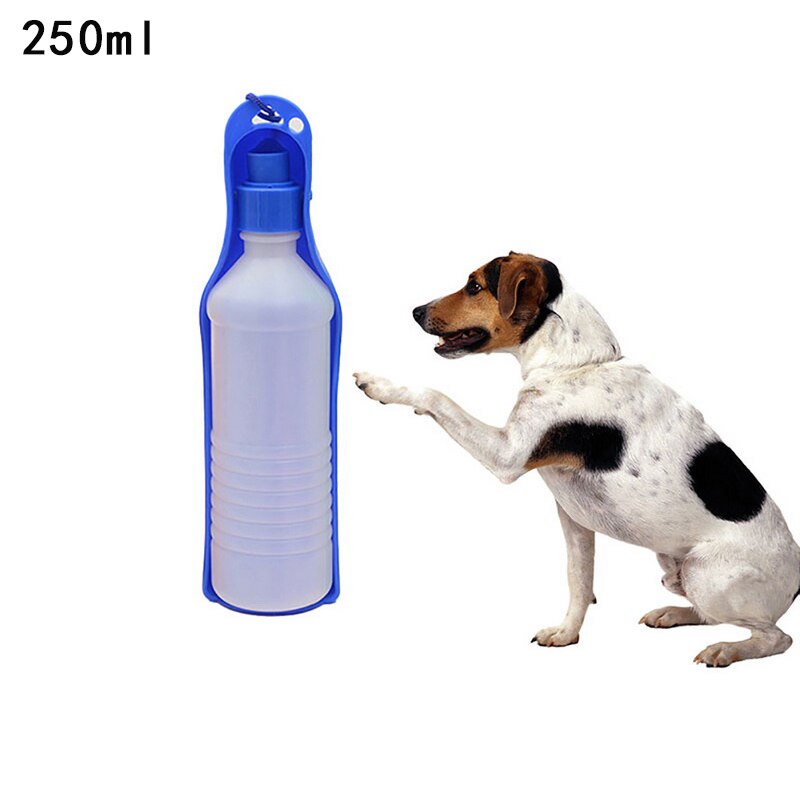 DIDIHOU, 1 botella de agua de policarbonato para perros, 250ml, botella portátil plegable para beber, Bol para beber al aire libre para viajar: Blue