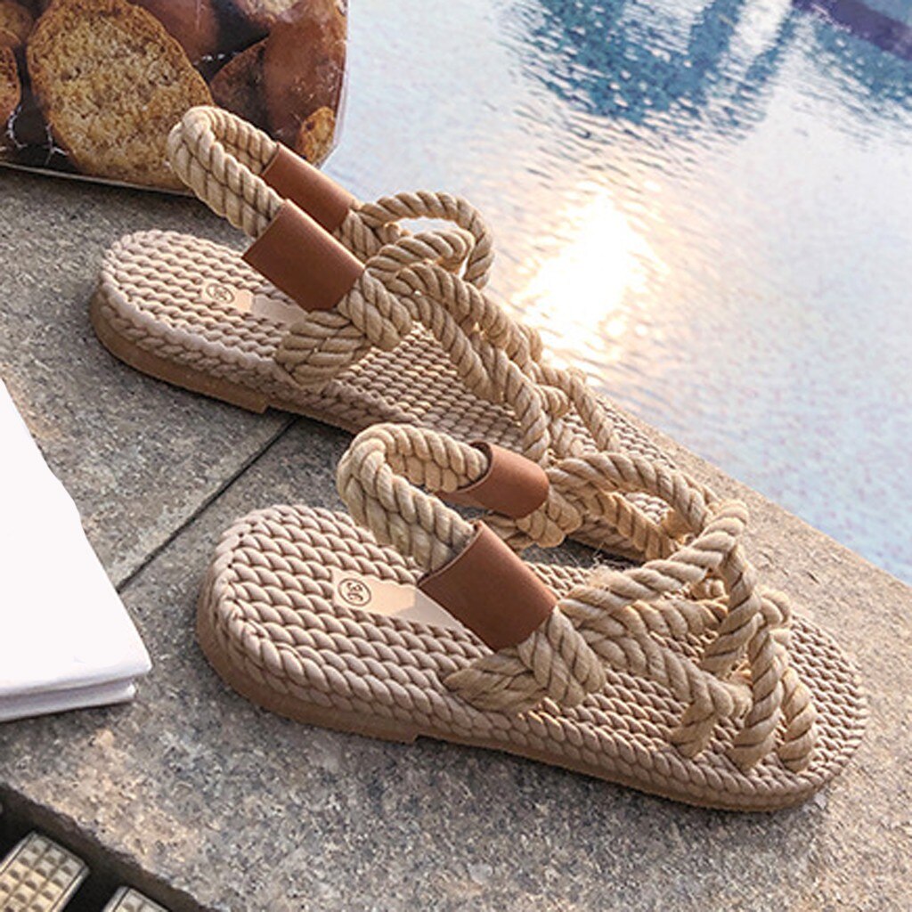 Croix-attaché Sandales D'été Bohême Plage Tongs Classiques antidérapant Sandales Plates Chaussures Femme Босоножки Женские Zapatos Muje