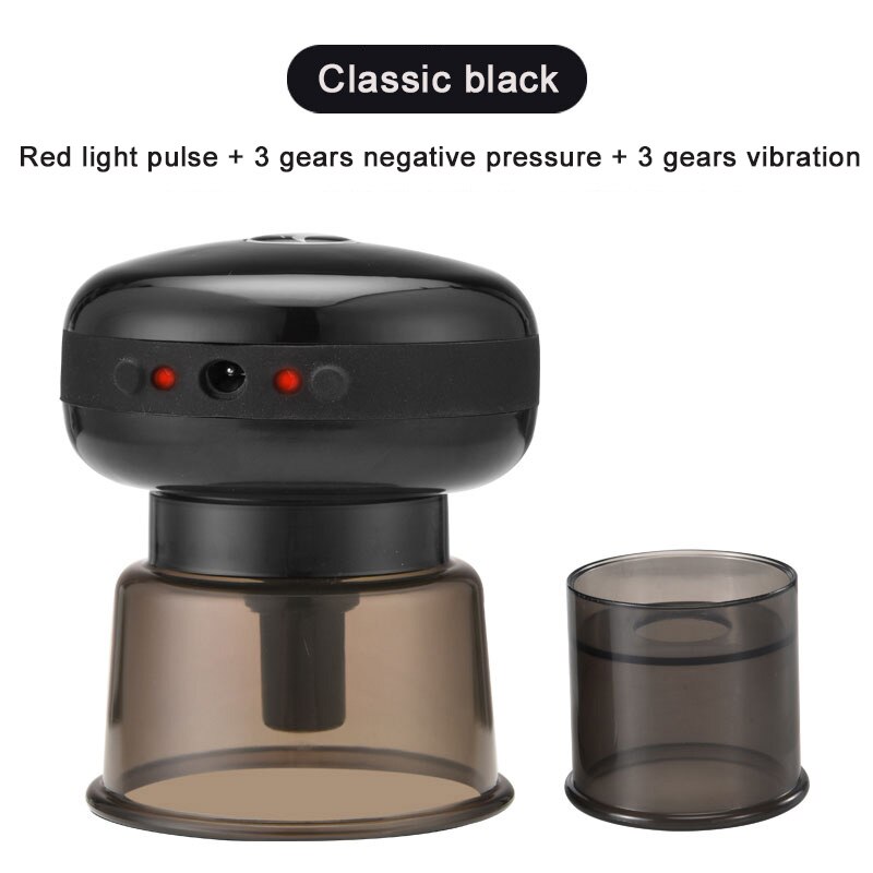 Intelligent Massage Cupping Device, Electric Shoulder, Cervical Spine, Waist, Back Meridian, Intelligent Vibration Scraping: black