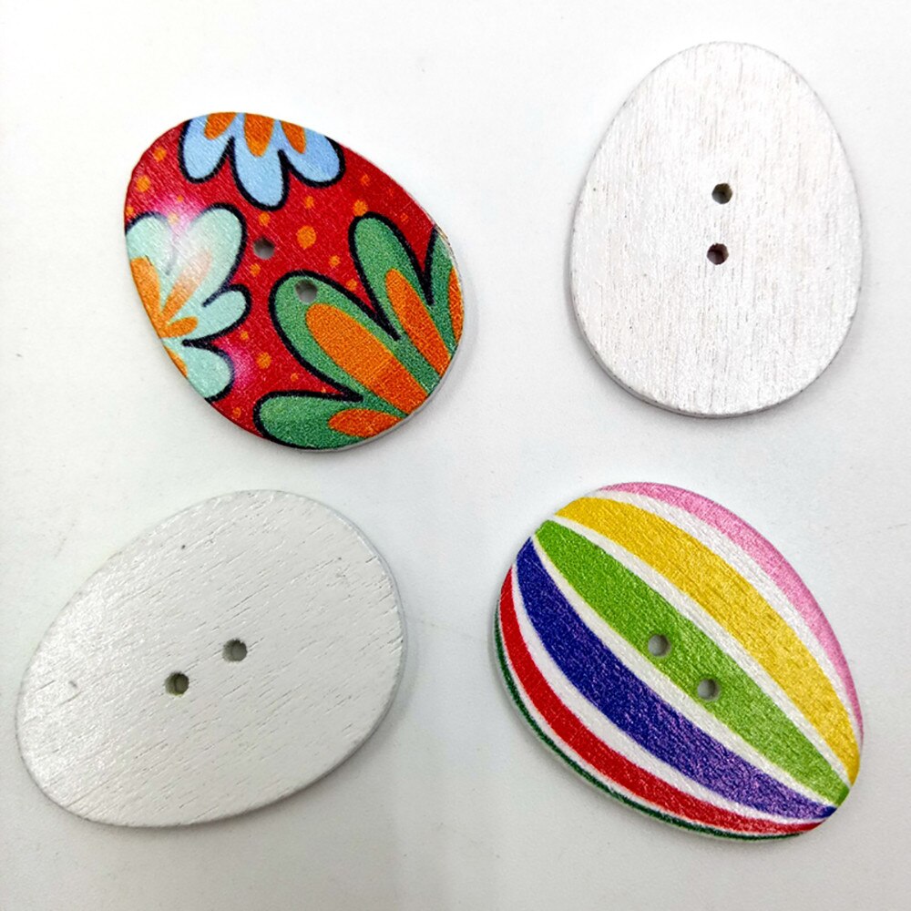 100 PCs DIY Craft Mixed Wooden Buttons Painting Foam Easter Eggs 2Hole Fit Sewing DIY Craft Easter Decoration Supplies