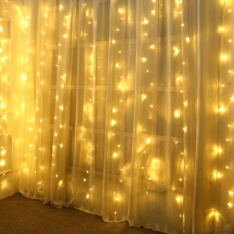 3X1 3X2 3X3M Christmas Garlands LED Wedding Fairy USB String light Christmas fairy Light garden party Curtain Decor