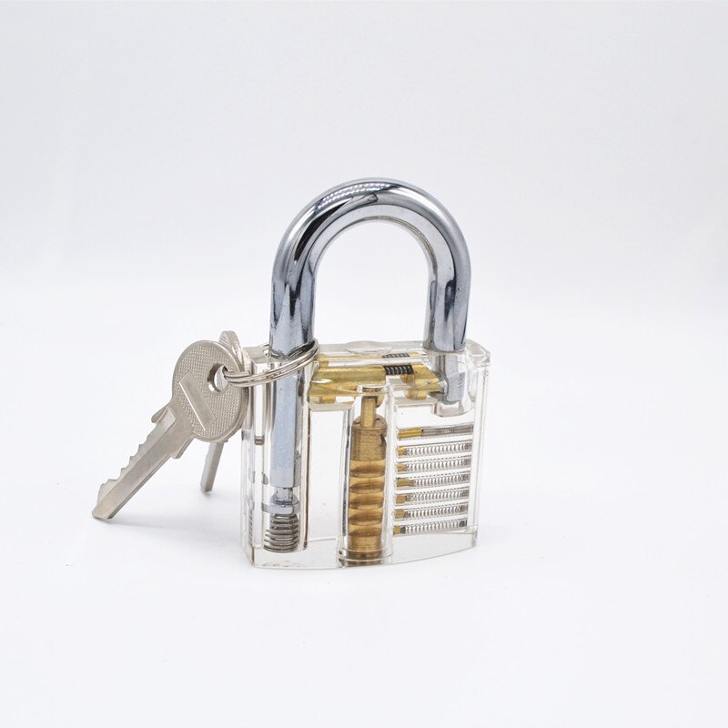 Hand Tools Transparent Visible Pick Cutaway Practice Padlock Lock With Broken Key Remove Hook Hardware Locksmith Wrench Tool: transparent lock