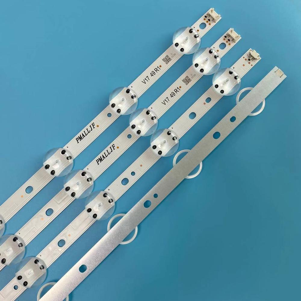 4 pièces LED bande de Rétro-Éclairage Pour LG 49 ''TÉLÉVISION 6916L-2862A 6916L-2863A V17 49 R1 + L1 ART3 49UJ670V-ZD 49UJ651V LC490DGG (FK) (MD)