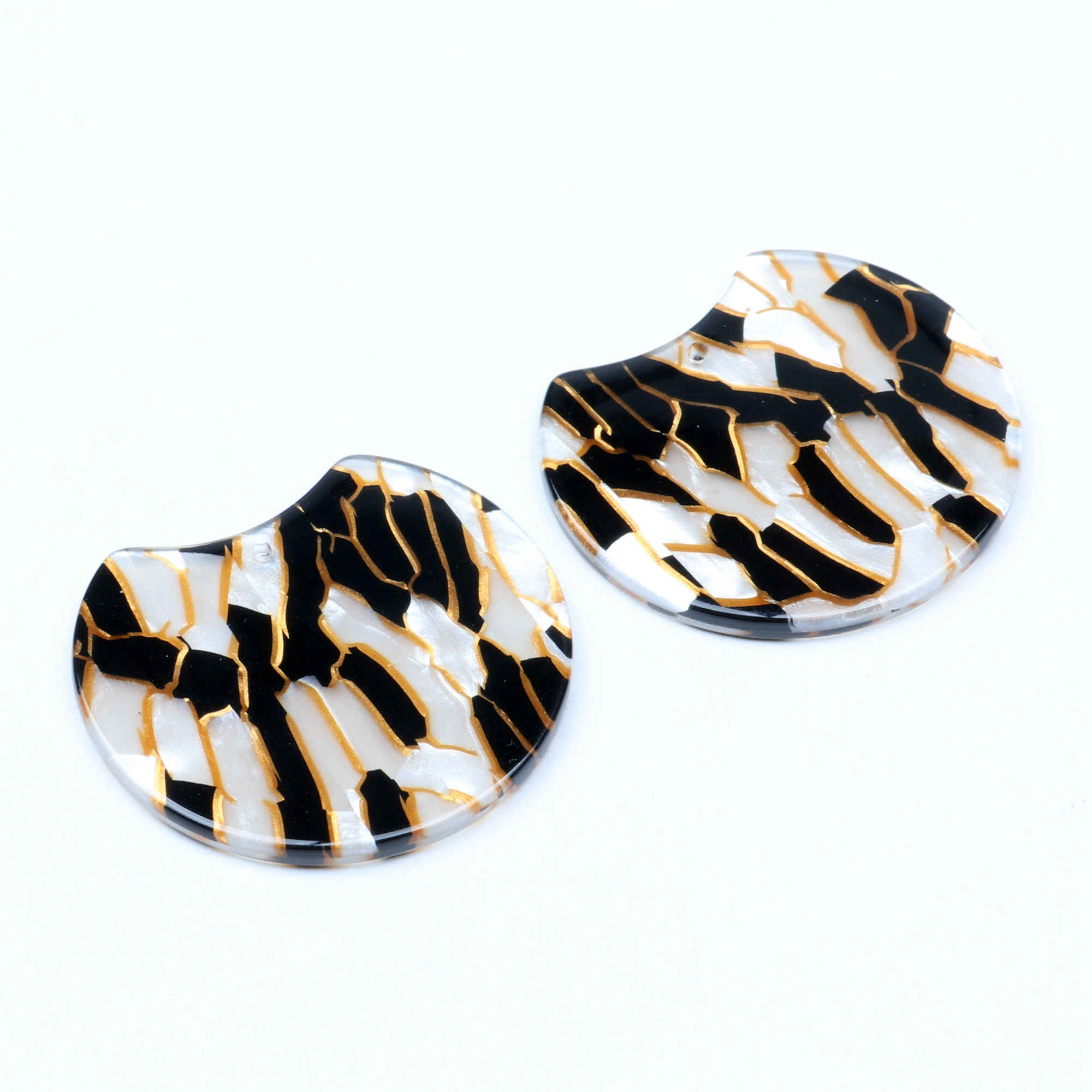 Tortoise Shell Earring Charm,Acetate Acrylic Beads,Special Round Shaped Pendants,Boho,Circle Cutout Earrings Parts,36mm-ACE182