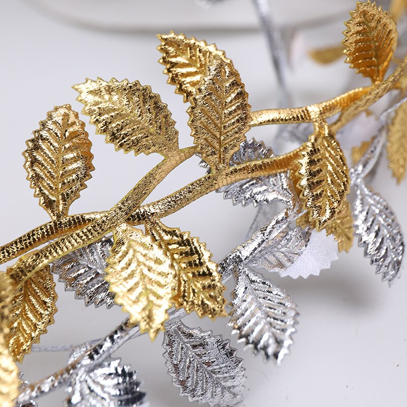 100Meter/Roll Printed Wrap Ribbon Bows Golden Ribbon For Home Party Decorative Handmade DIY Tree Leaf Ribbon For Crafts