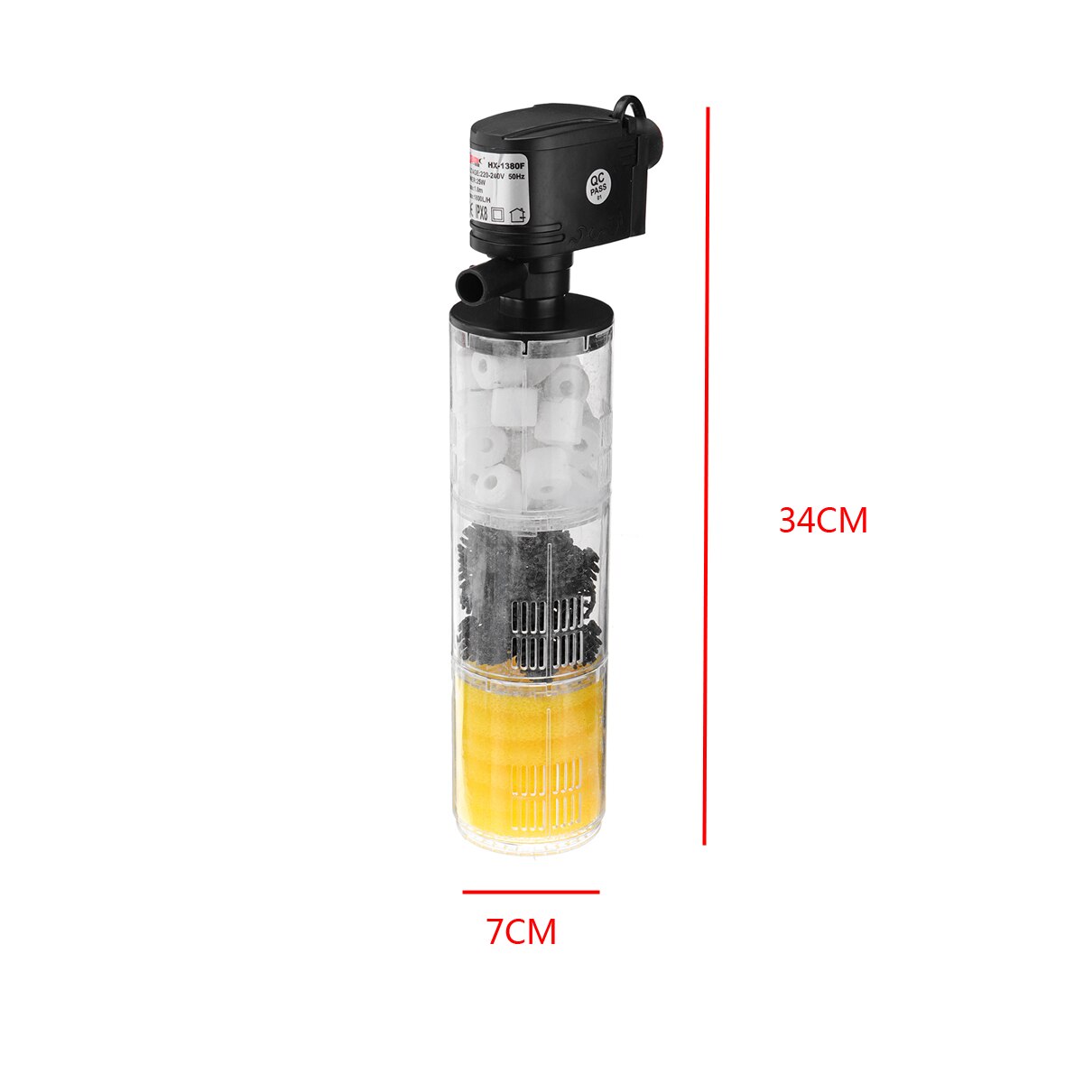 3 in 1 Mini Aquarium Filter Fish Tank Internal Filter 4 Layers Fish Tank Submersible Water Pump Air Oxygen Increase