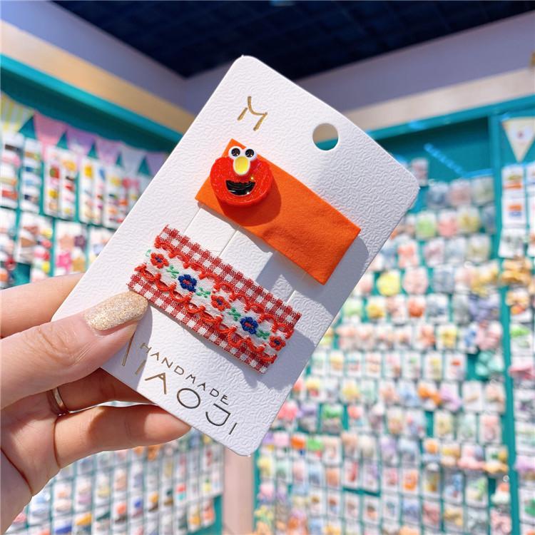 Horquilla cuadrada de encaje bordada para niñas, adorable y adorable horquilla de conejo de dibujos animados para niñas, horquilla con flecos de flores: 5