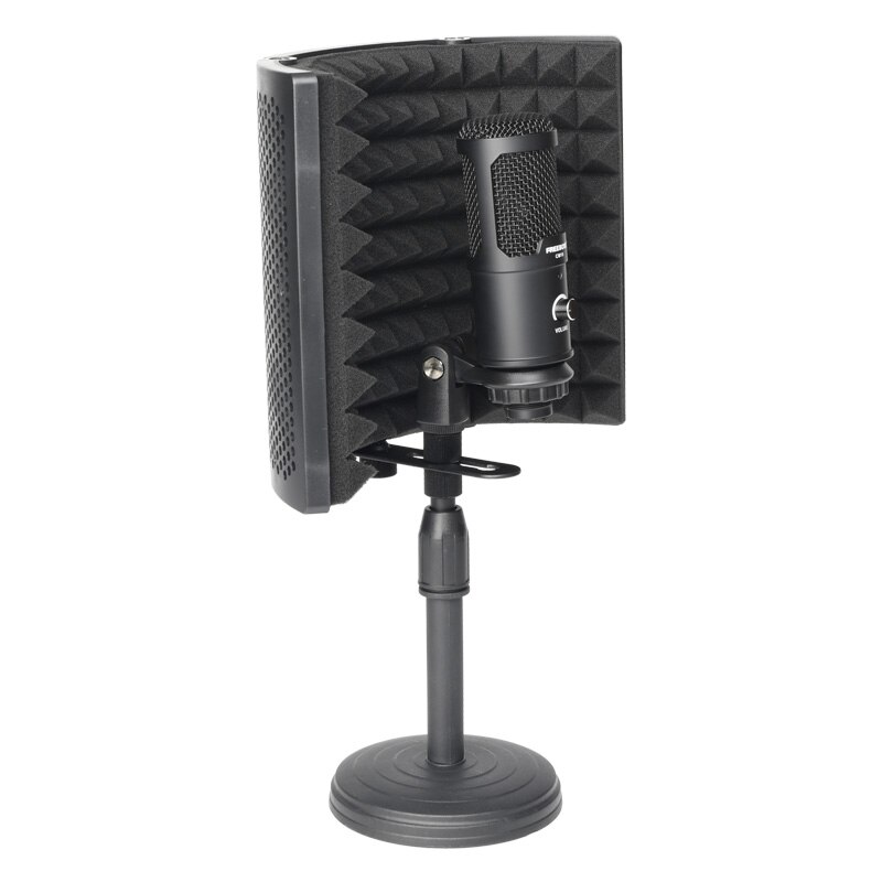 Plastic 3 Panels Isolation Shield Portable and Adjustable Foldable for Condenser Microphone to Reduce Noise Acoustic LO-PS58