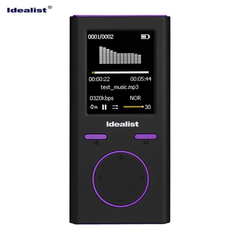 Idealist-reproductor MP4 de goma para deporte reloj despertador ligero para estudiantes, con grabación de fotos, FM, TF, E-Book, con altavoz, auricular