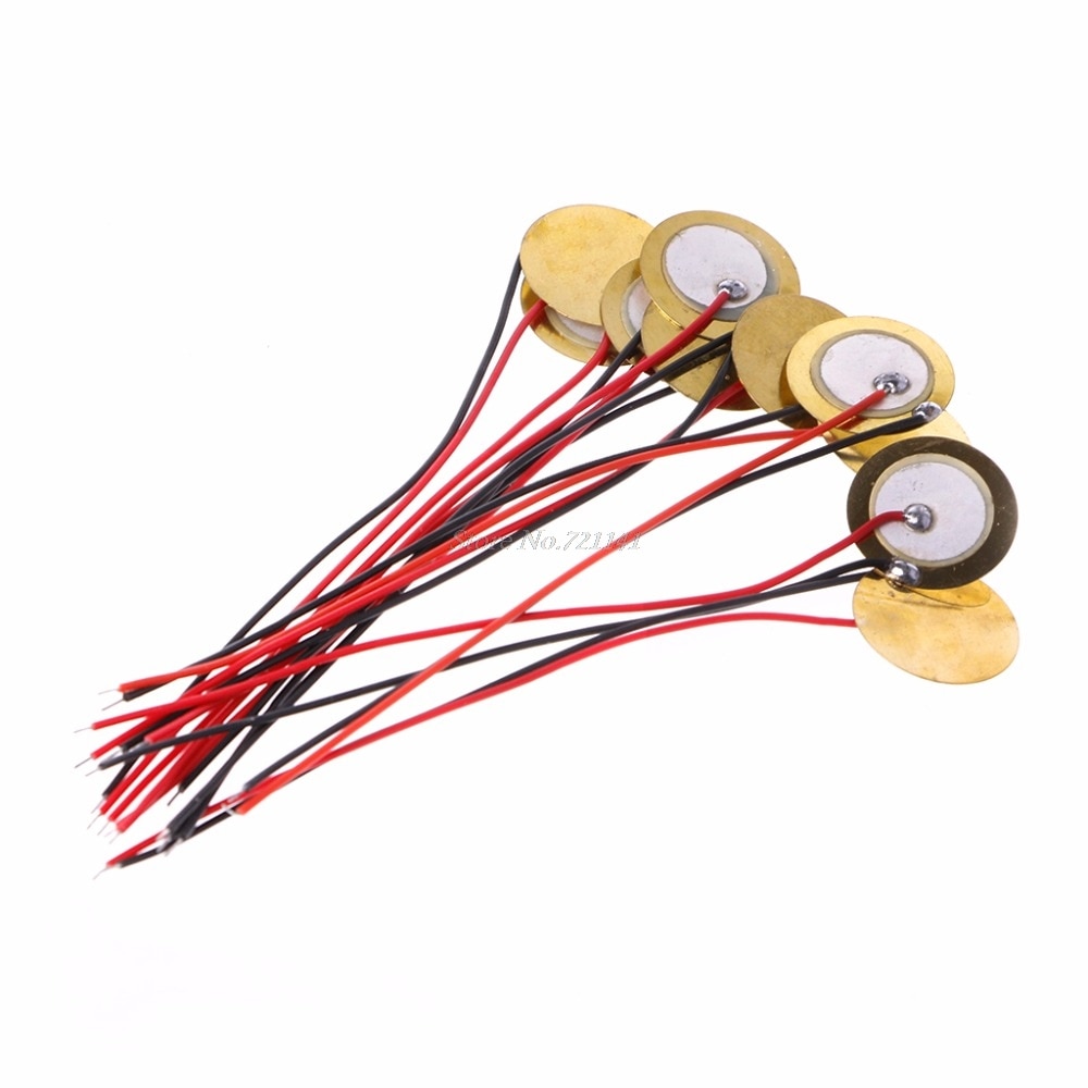 10 Pcs Piezoelectric Piezo Ceramic Wafer Plate Dia 15mm For Buzzer Loudspeaker