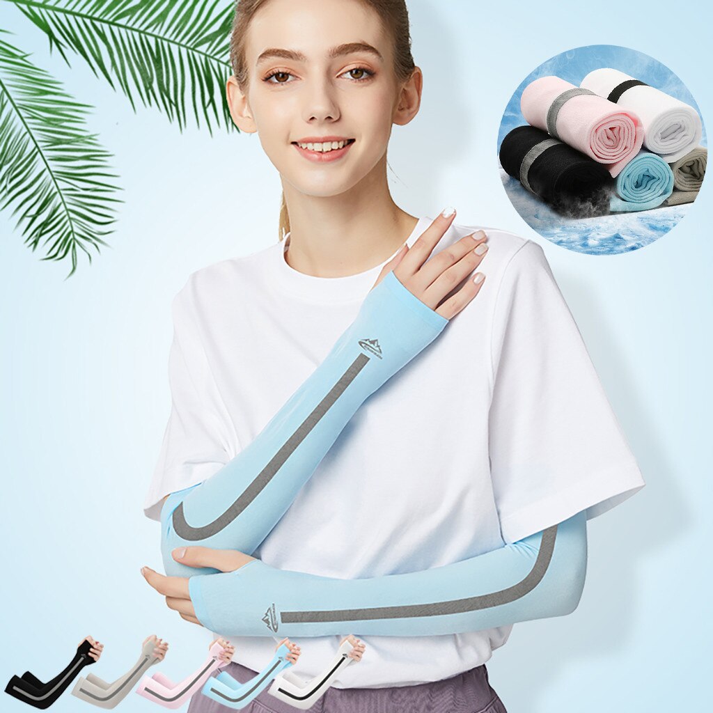 Cooling Arm Sleeves Cover UV Sun Protection Outdoor Sports For Men Women 1 Pair Outdoor Men Nylon Cool Arm Sleeves#L4