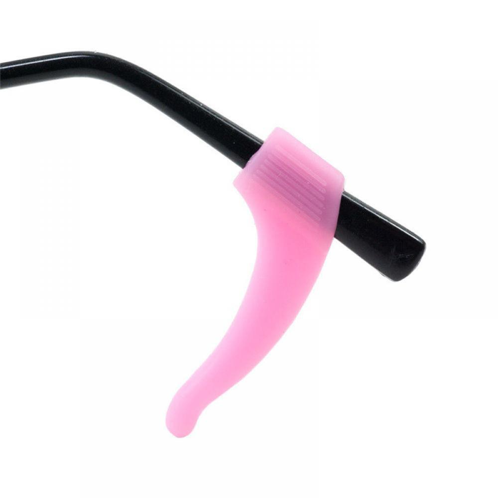 1 paar zachte brillen, transparante antislip siliconen oorhaakjes, tempeltiphouder, brilaccessoires: Roze
