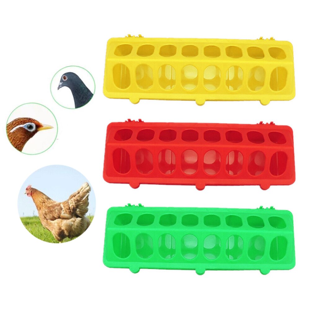 1PCS Clamshell Plastic Poultry Feeder Box With 16-Hole Ground Feeder For Chicken, Quail, Pigeon And Other Poultry Feeding Tools