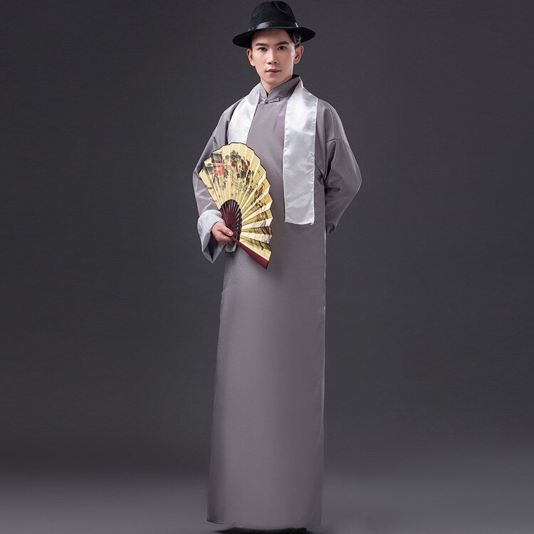 Disfraz tipo túnica tradicional de Príncipe emperador real antiguo chino para hombres: Gray