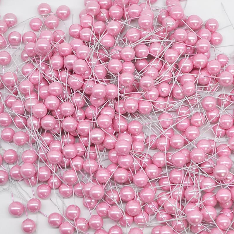 100 st/lot 12mm pärla plast ståndare konstgjord blomma små bär körsbär för bröllop jul tårta låda kransar dekoration: F05