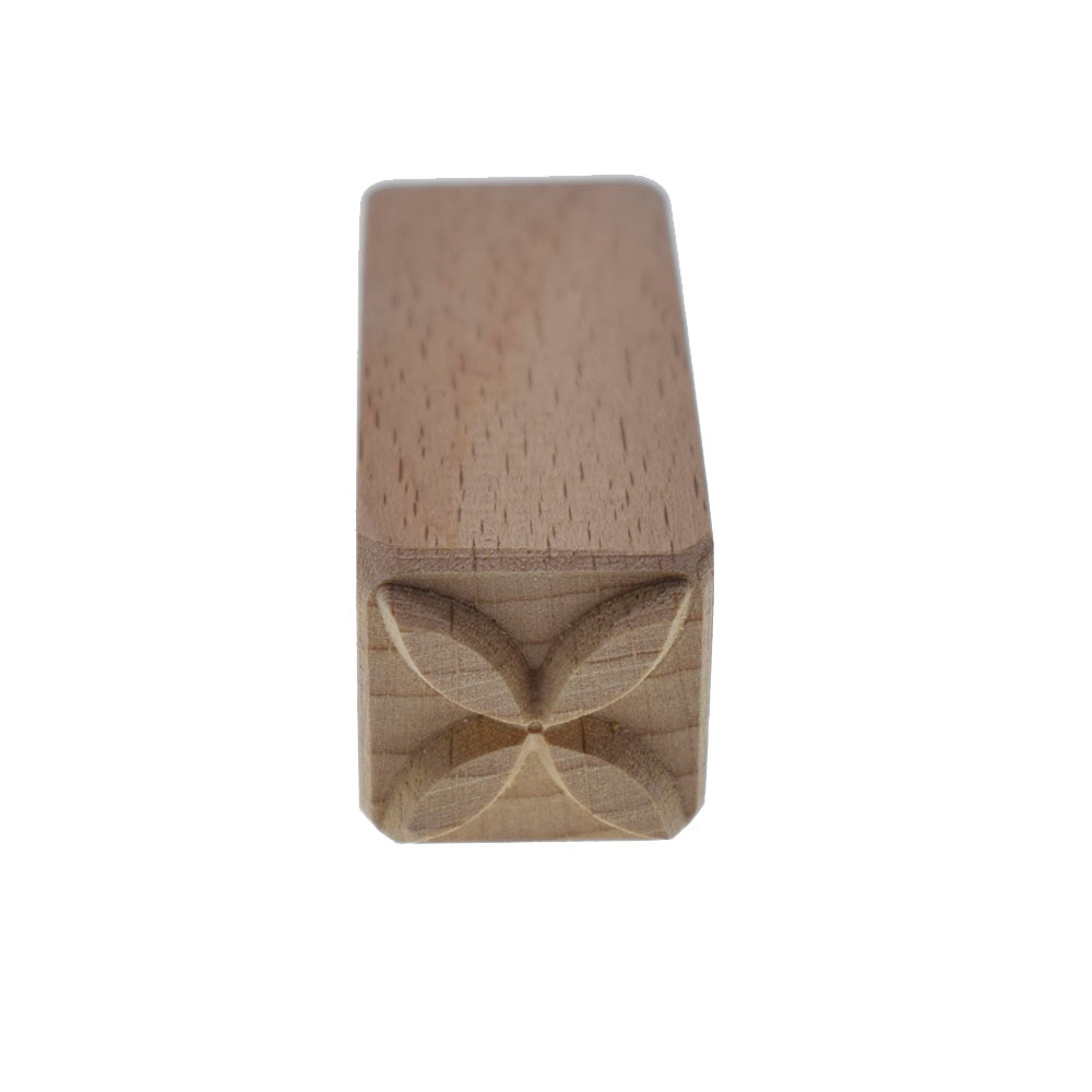 Sellos de madera tallados a mano para imprimir DIY, estampado de arcilla y cerámica, 4 pétalos de flor en relieve con textura, bloques cuadrados, herramientas para estampar arcilla