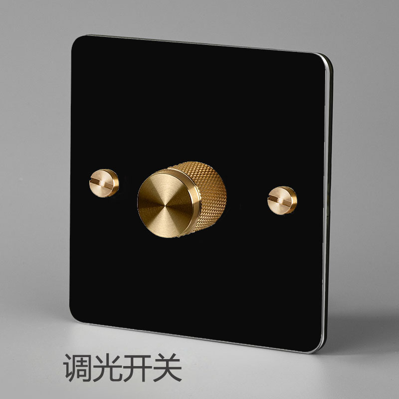 Household Type 86 Concealed Wall Switch Black Metal Copper Lever Panel Industrial Style Retro Stainless Steel Panel Switch: Navy Blue