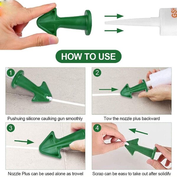 Caulk Nozzle Applicator Finishing Tool Silicone Remover Glue Caulk Finisher Reusable Sealant Smooth Scraper Grout Kit Tools Set