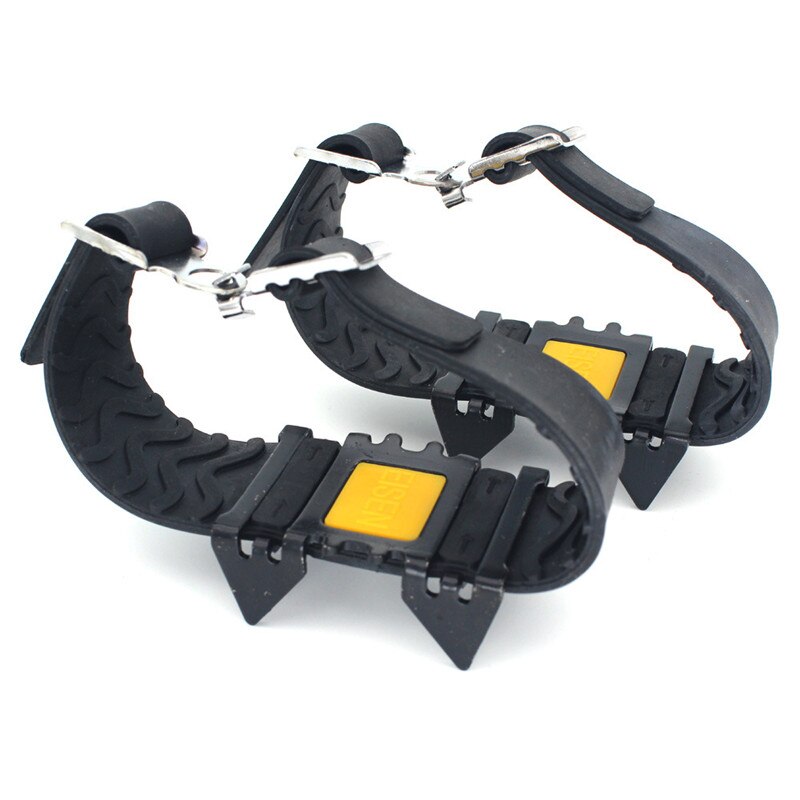 Ganchos de seguridad antideslizantes para zapatos, pinzas para zapatos de escalada en hielo, crampones universales para exteriores, tracción para zapatos, 4 estude