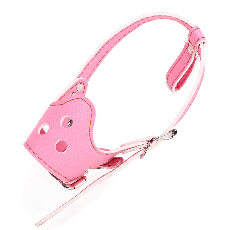 Anti-biss Einstellbare Welpe Große Hund Maulkorb Maske Kleine Mittel groß Hunde Chihuahua Shiba Inu dauerhaft Leder Haustier Maulkörbe chiens: Rosa / L-passen 22.0-37.5kg