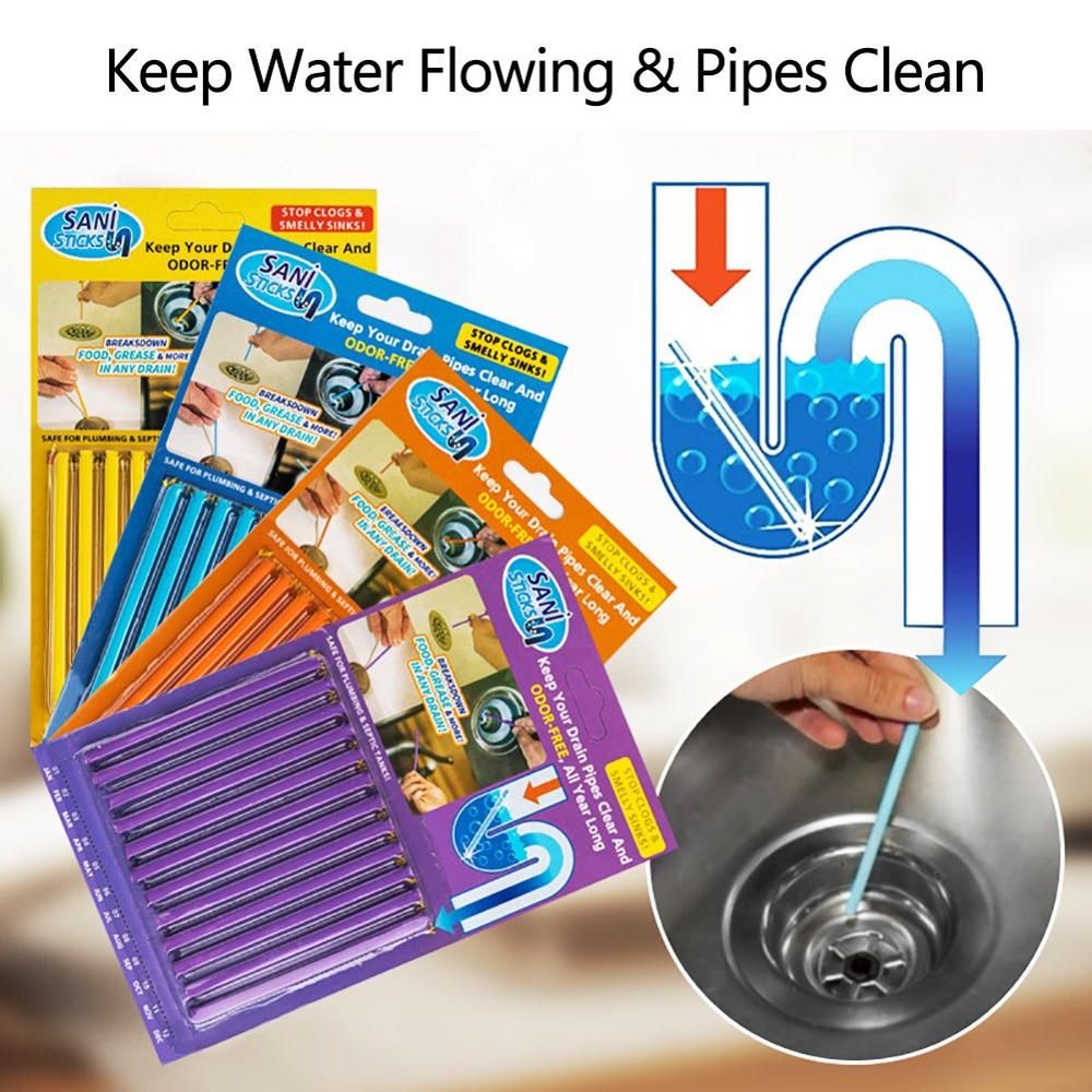 4 Packs(48pcs) Sani Sticks Keeps Drains And Pipes Clear And Odor As Seen On TV By S-power