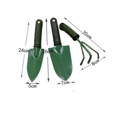 Spade Shovel Harrow Set Gardening Tools Potted Plants Maintenance Suit With Wooden Handle Garden Tool.: Orange