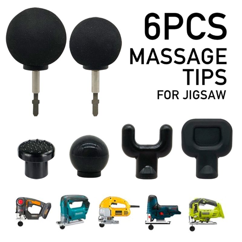 6Pcs Body Percussie Vervanging Head Set Spier Diepe Trillingen Ontspanning Bits: Set 1