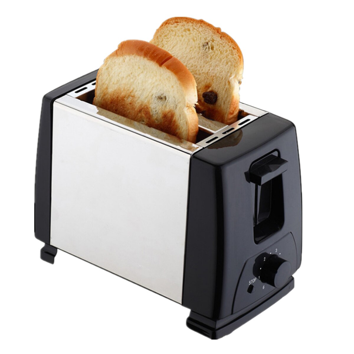 2 Slices Stainless Steel Toaster Automatic Fast Heating Bread Toaster Household Breakfast Maker 220V-230V 750W